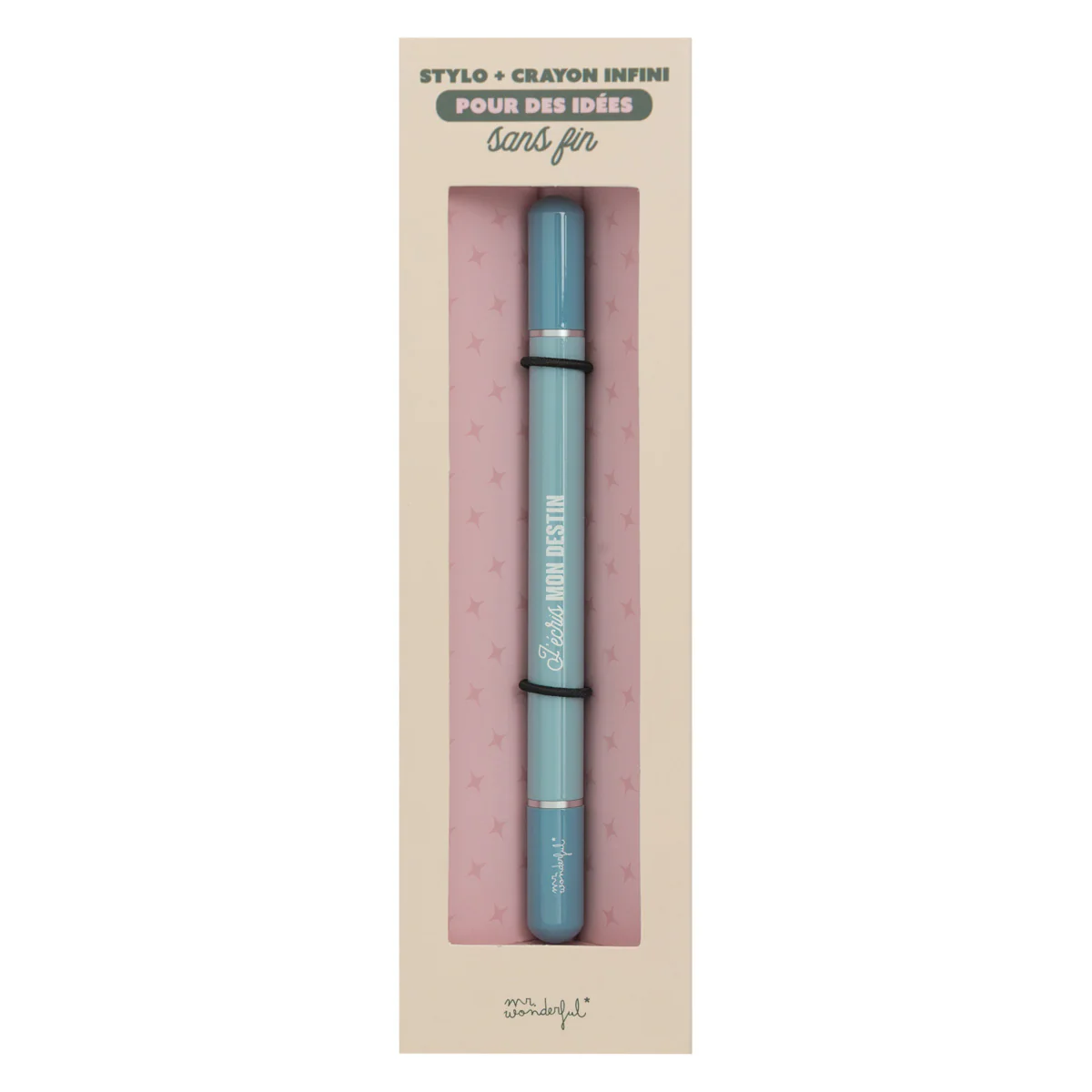 Stylo + crayon infini 2 en 1 bleu - J'écris mon destin - Image 3