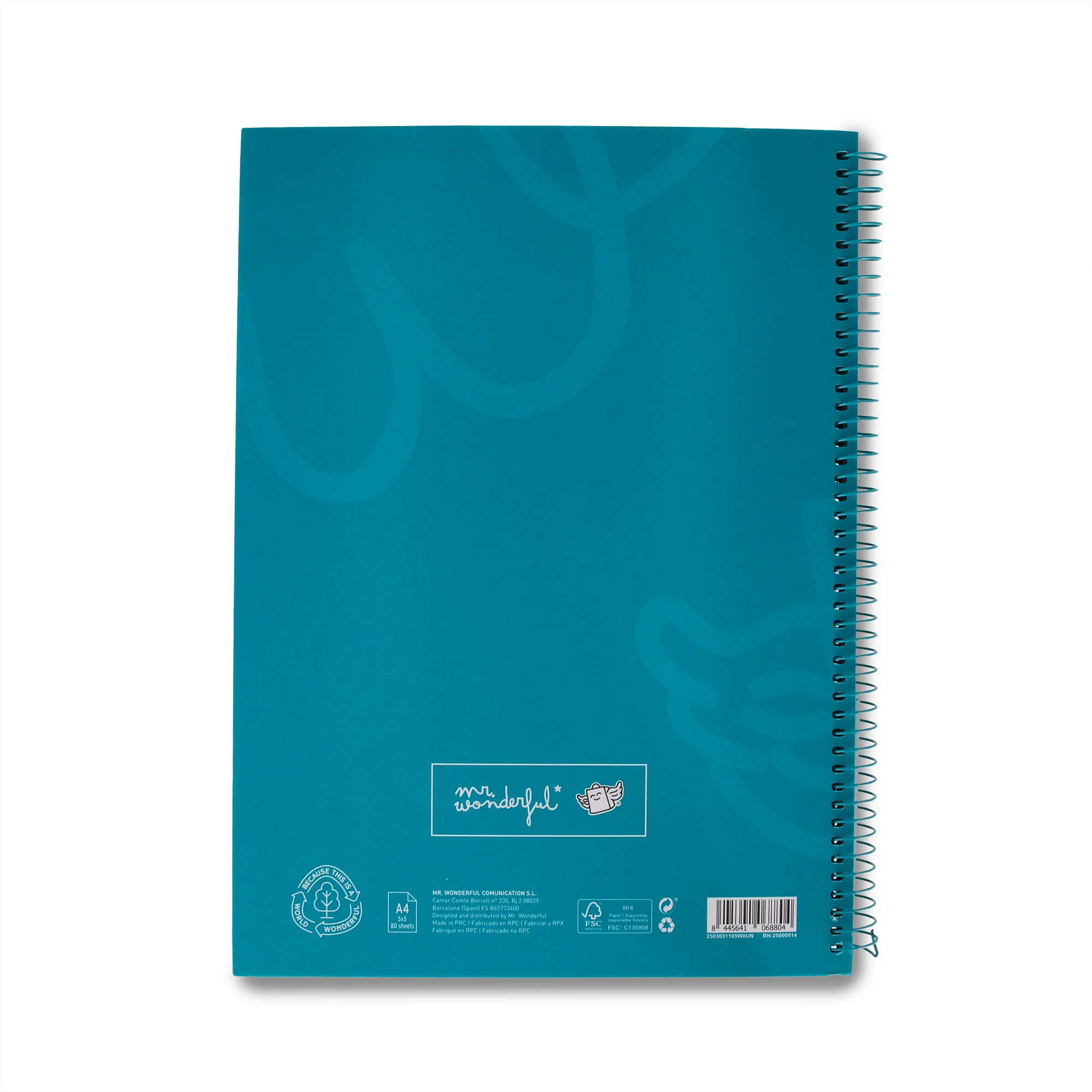 Libreta A4 turquesa 80 hojas - Cuadriculada y microperforada - Image 3
