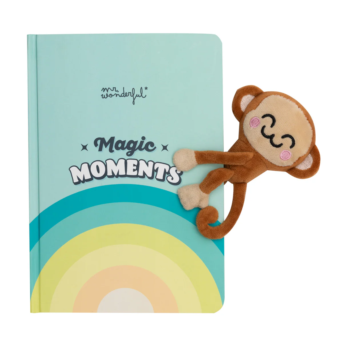 Pack Wonder World mono – Libreta A5 cierre mono de peluche + lápices de colores + taza 3D - Image 2